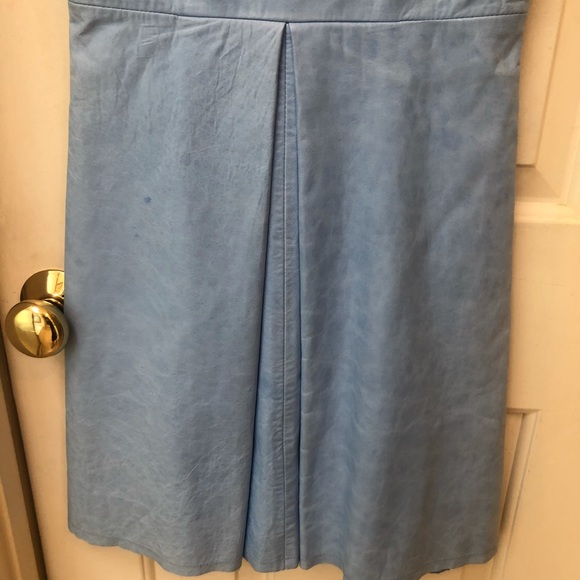Leather dress, baby blue lux soft back detail Sz S - Picture 7 of 8